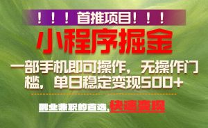 首推项目：一部手机轻松日入500+，简单易上手，长期可做，副业首选-网创项目总站