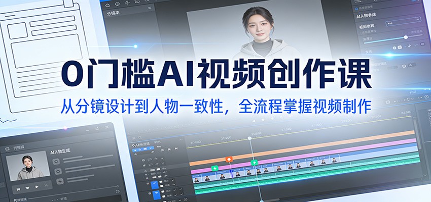 0门槛AI视频创作课：从分镜设计到人物一致性，全流程掌握视频制作-网创项目总站