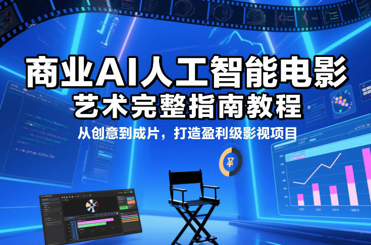 商业AI人工智能电影制作的艺术完整指南教程，从创意到成片，打造盈利级影视项目-网创项目总站