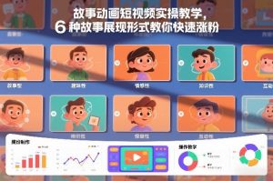 故事动画短视频实操教学，6种故事展现形式教你快速涨粉-网创项目总站