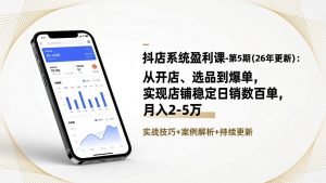 抖店系统盈利课-第5期(26年更新-网创项目总站