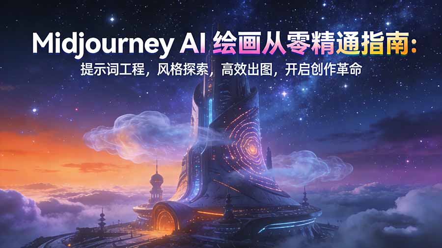 Midjourney AI绘画从零精通指南：提示词工程，风格探索，高效出图，开启创作革命-网创项目总站