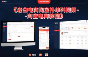 老白电商淘宝补单系列视频-淘宝电商教程-网创项目总站