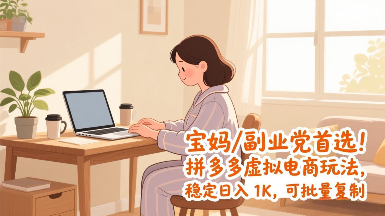 宝妈 / 副业党首选！拼多多虚拟电商玩法，稳定日入 1K，可批量复制-网创项目总站