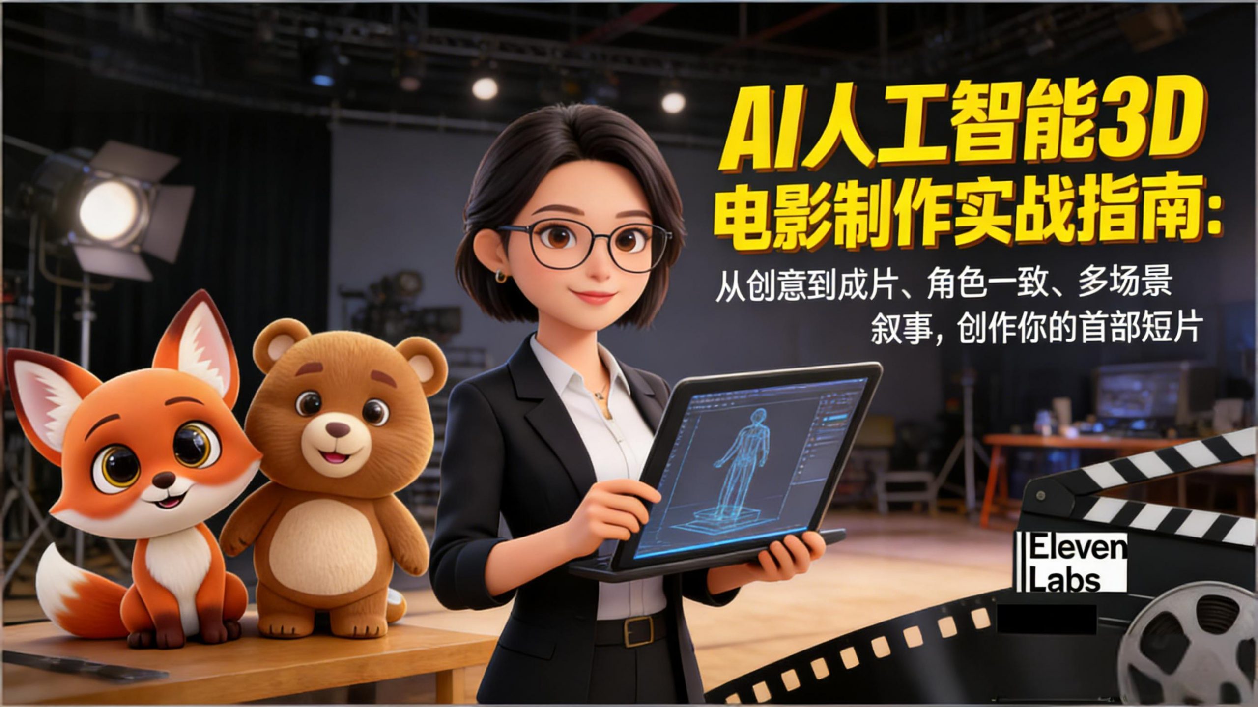 AI人工智能3D电影制作实战指南：从创意到成片、角色一致、多场景叙事，创作你的首部短片-网创项目总站