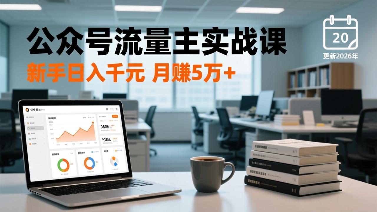 公众号流量主实战课，爆文写作、流量池运营、多平台分发，新手日入千元月赚5万+更新2026年-网创项目总站