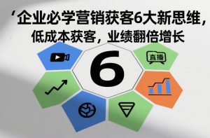 企业必学营销获客6大新思维，低成本获客，业绩翻倍增长-网创项目总站