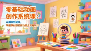 零基础动画创作系统课：从剧本到成片，掌握原创短视频动画全流程制作-网创项目总站