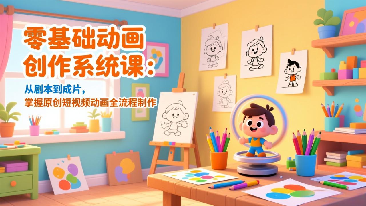 零基础动画创作系统课：从剧本到成片，掌握原创短视频动画全流程制作-网创项目总站