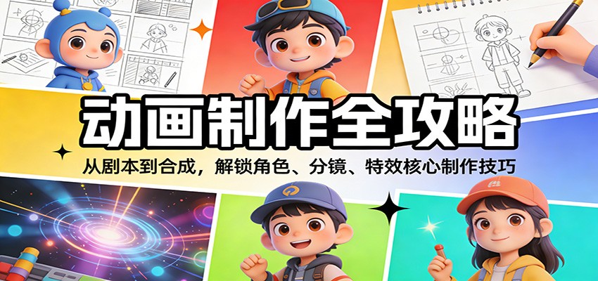 动画制作全攻略：从剧本到合成，解锁角色、分镜、特效核心制作技巧-网创项目总站
