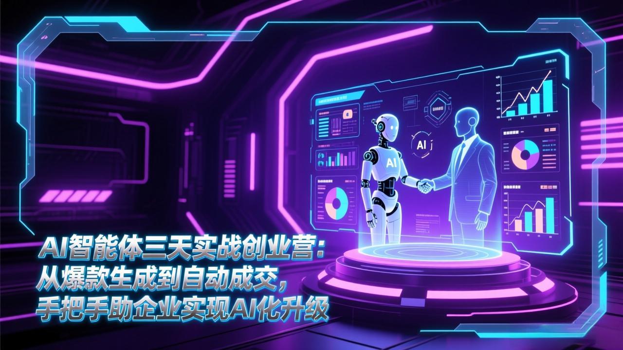 AI智能体三天实战创业营：从爆款生成到自动成交，手把手助企业实现AI化升级-网创项目总站