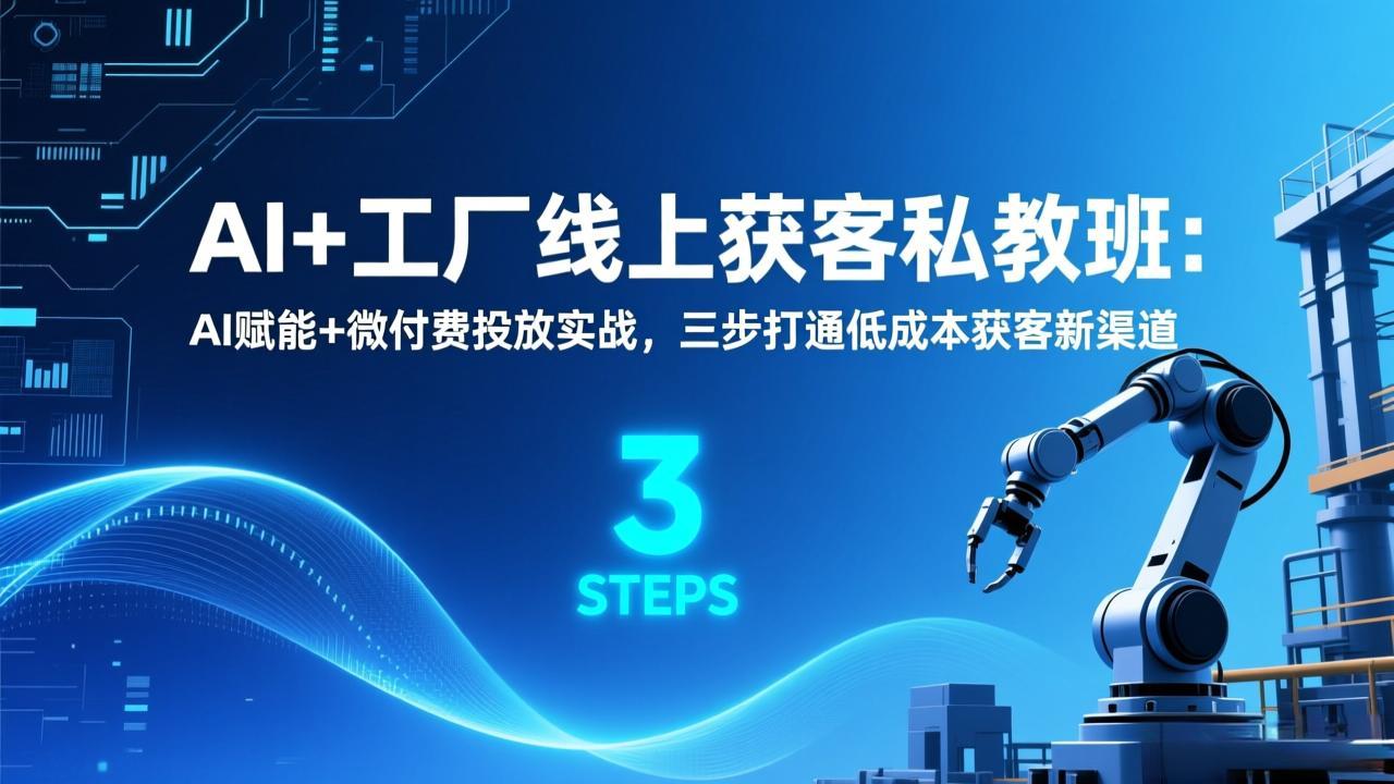AI+工厂线上获客私教班：AI赋能+微付费投放实战，三步打通低成本获客新渠道-网创项目总站