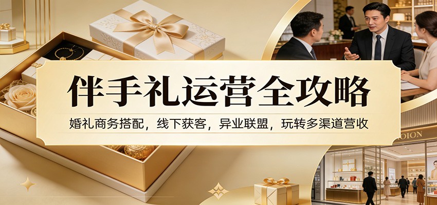 伴手礼运营全攻略：婚礼商务搭配，线下获客，异业联盟，玩转多渠道营收-网创项目总站