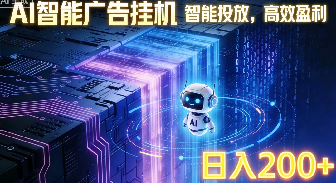ai智能广告挂机项目，合规挂载广告即可赚取收益，单日收益可达400～500+-网创项目总站