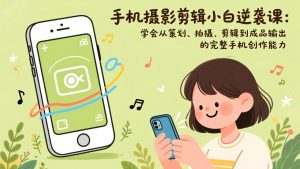 手机摄影剪辑小白逆袭课：学会从策划、拍摄、剪辑到成品输出的完整手机创作能力-网创项目总站