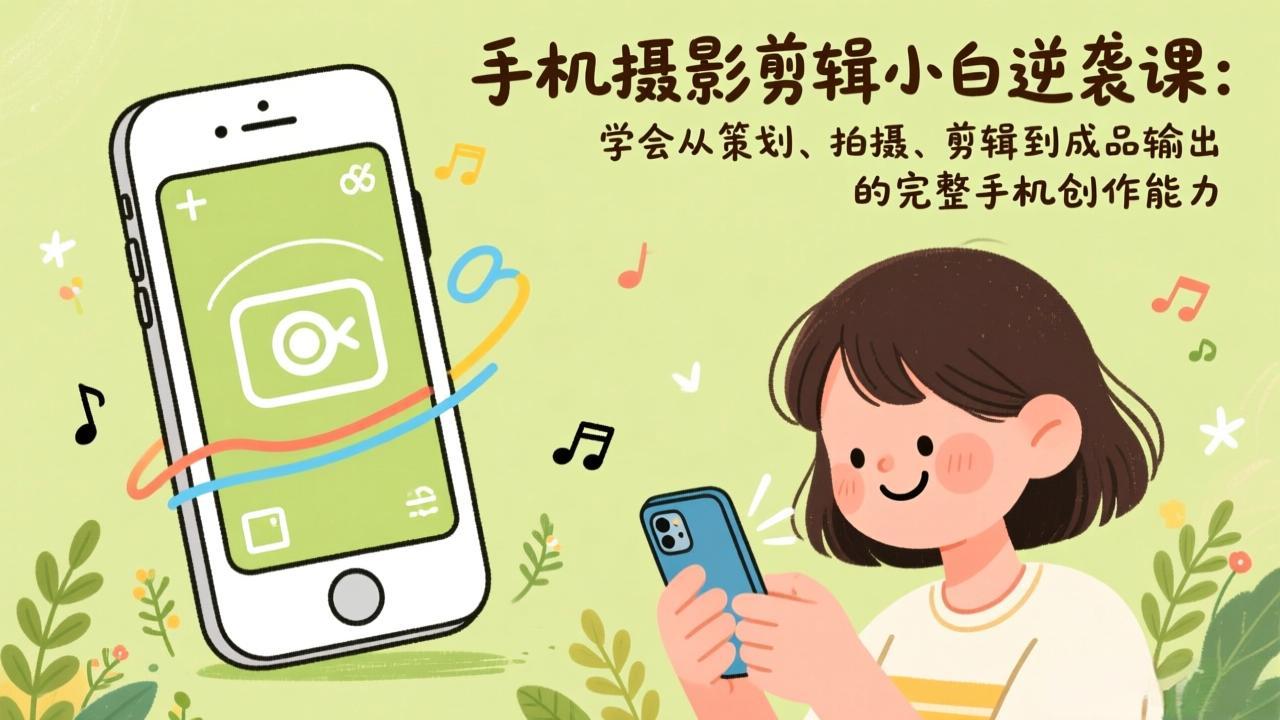 手机摄影剪辑小白逆袭课：学会从策划、拍摄、剪辑到成品输出的完整手机创作能力-网创项目总站