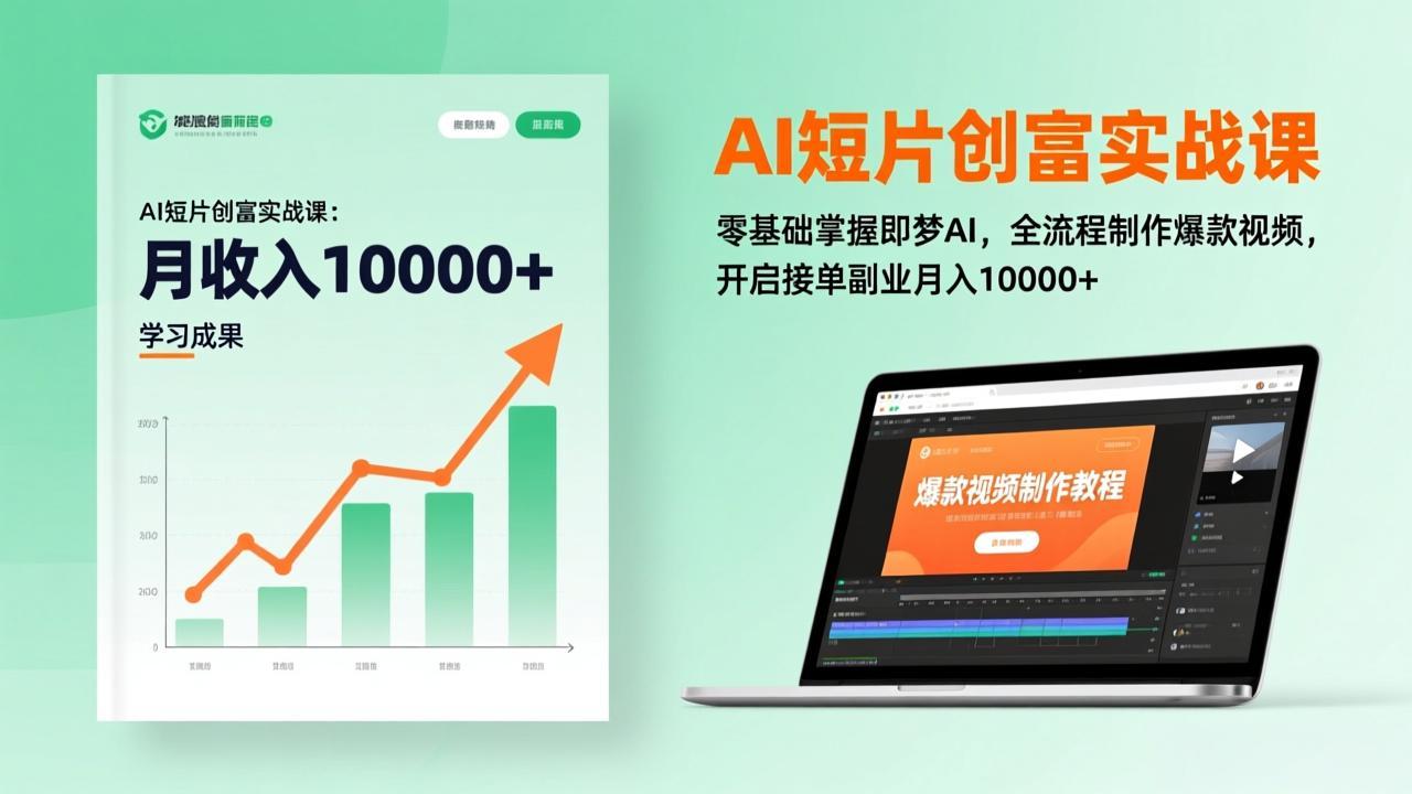 AI短片创富实战课：零基础掌握即梦AI，全流程制作爆款视频，开启接单副业月入10000+(更新-网创项目总站