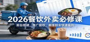 2026餐饮外卖必修课：前台搭建，推广提权，新手创业快速盈利-网创项目总站