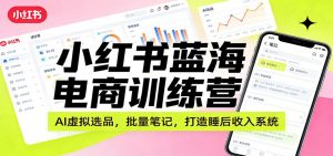 小红书蓝海电商训练营：AI虚拟选品，批量笔记，打造睡后收入系统-网创项目总站