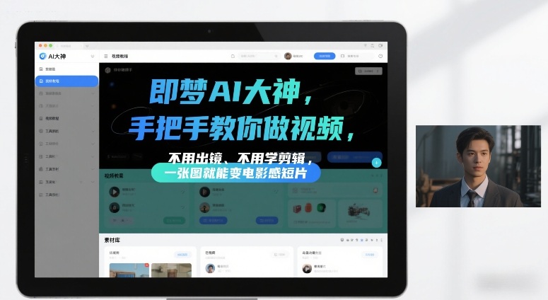 即梦AI大神手把手教你做视频，不用出镜、不用学剪辑，一张图就能变电影感短片-网创项目总站