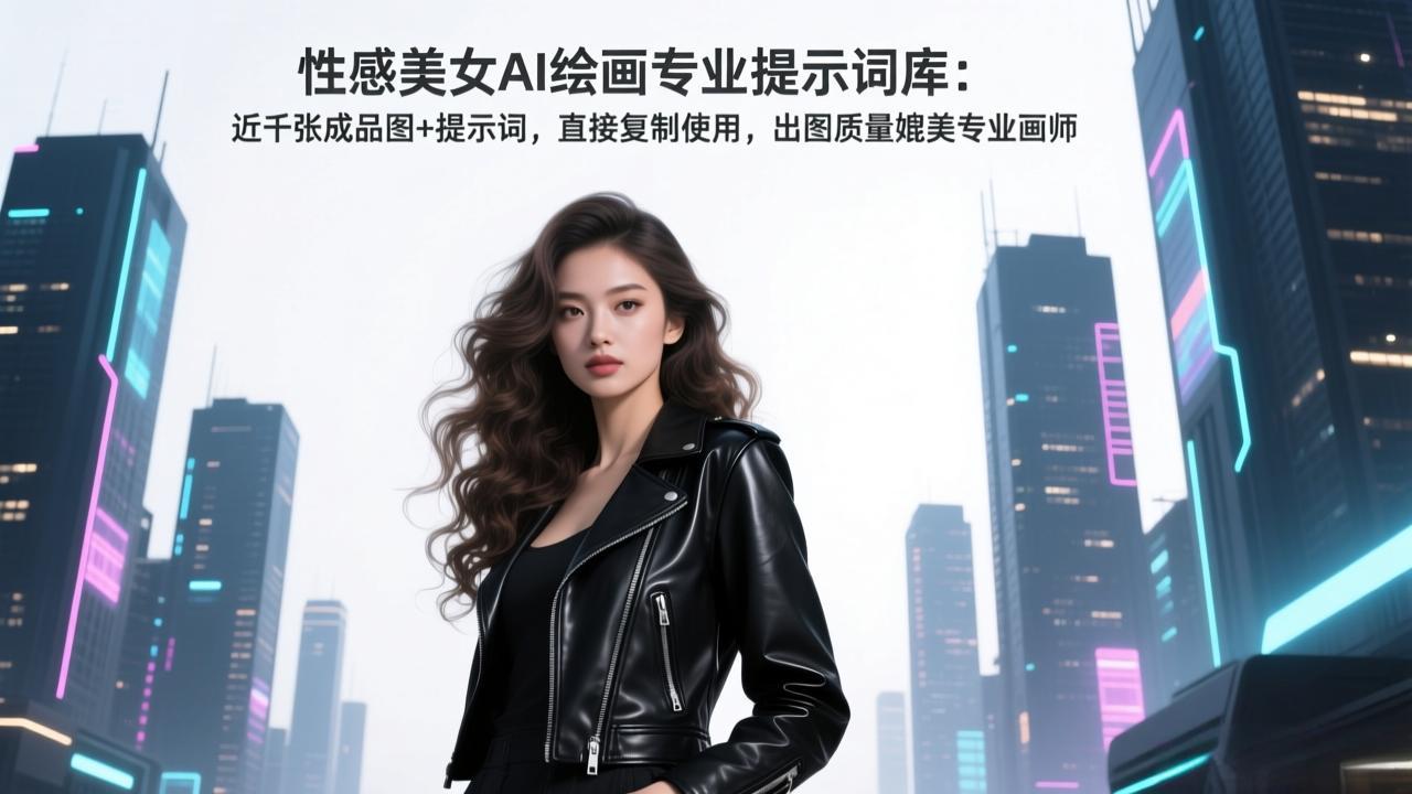 性感美女AI绘画专业提示词库：近千张成品图+提示词，直接复制使用，出图质量媲美专业画师-网创项目总站