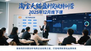 淘宝天猫盈利突破特训营25年12月线下课，系统性的深度剖析电商企业经营之道，打造电商标准化运营体系-网创项目总站