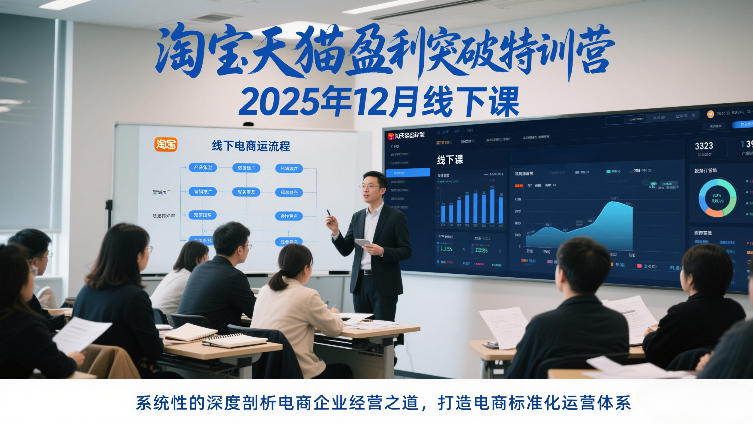 淘宝天猫盈利突破特训营25年12月线下课，系统性的深度剖析电商企业经营之道，打造电商标准化运营体系-网创项目总站