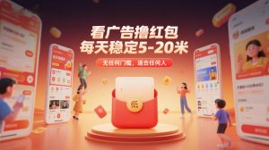 看广告撸红包，每天稳定5-20米，无任何门槛，适合任何人-网创项目总站