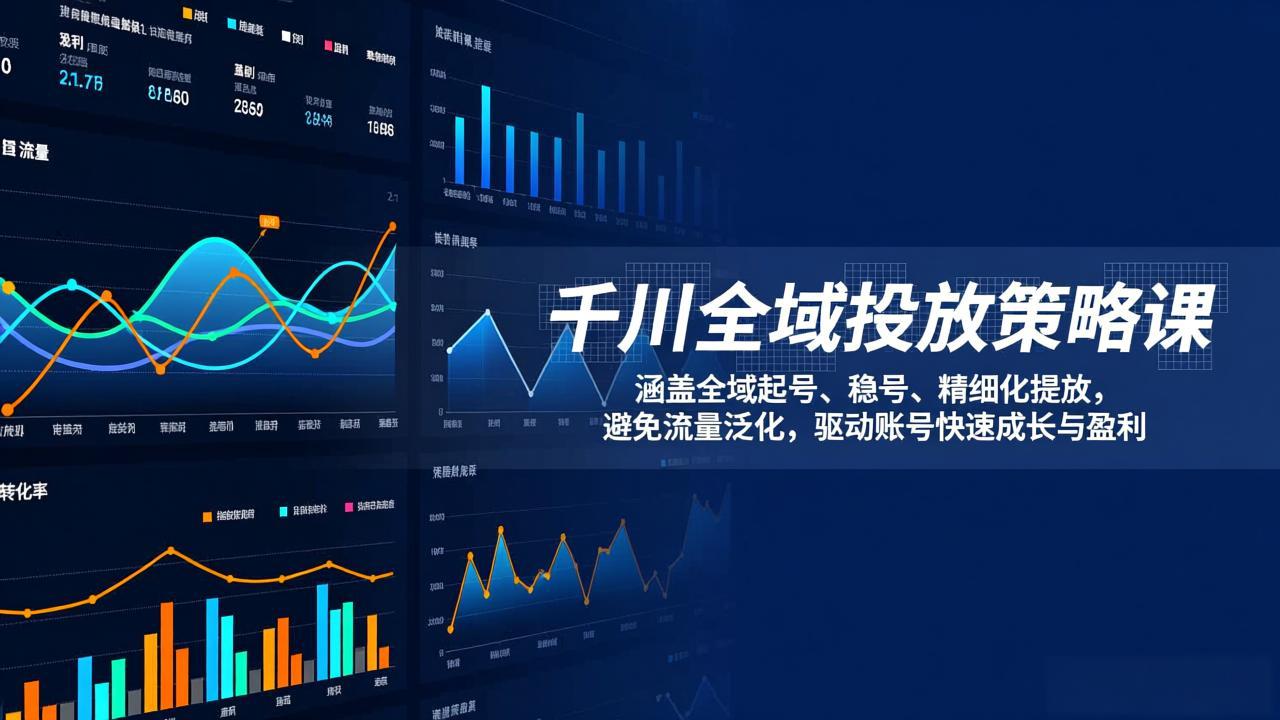 千川全域投放策略课：涵盖全域起号、稳号、精细化投放，避免流量泛化，驱动账号快速成长与盈利-网创项目总站