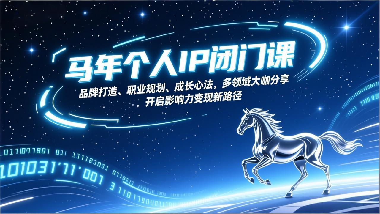 马年个人IP闭门课，品牌打造、职业规划、成长心法，多领域大咖分享，开启影响力变现新路径-网创项目总站