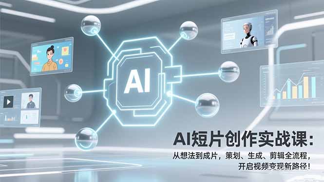AI短片创作实战课：从想法到成片，策划、生成、剪辑全流程，开启视频变现新路径！-网创项目总站