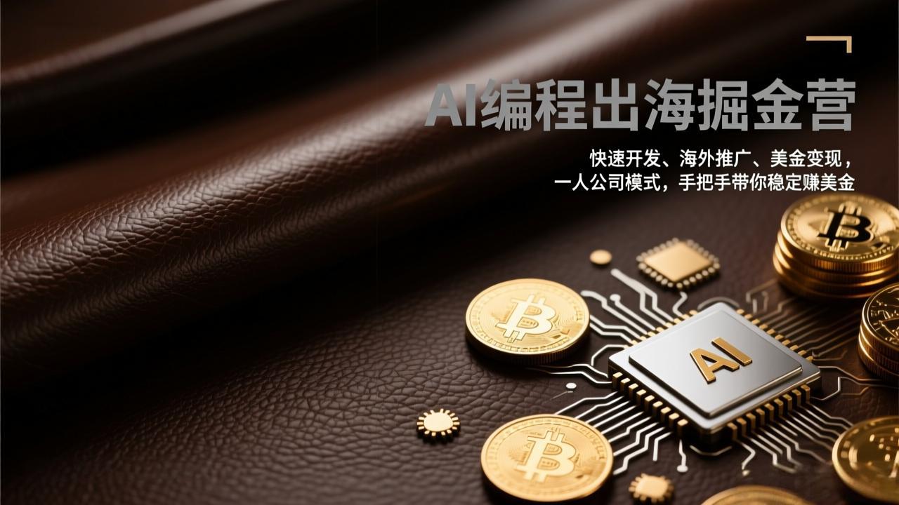 AI编程出海掘金营：快速开发、海外推广、美金变现，一人公司模式，手把手带你稳定赚美金-网创项目总站