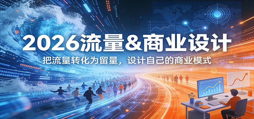 2026流量&商业设计，把流量转化为留量，设计自己的商业模式-网创项目总站