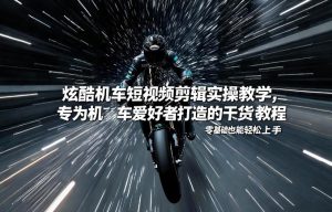 炫酷机车短视频剪辑实操教学，专为机车爱好者打造的干货教程，零基础也能轻松上手-网创项目总站