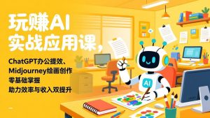 玩赚AI实战应用课，ChatGPT办公提效、Midjourney绘画创作，零基础掌握，助力效率与收入双提升-网创项目总站
