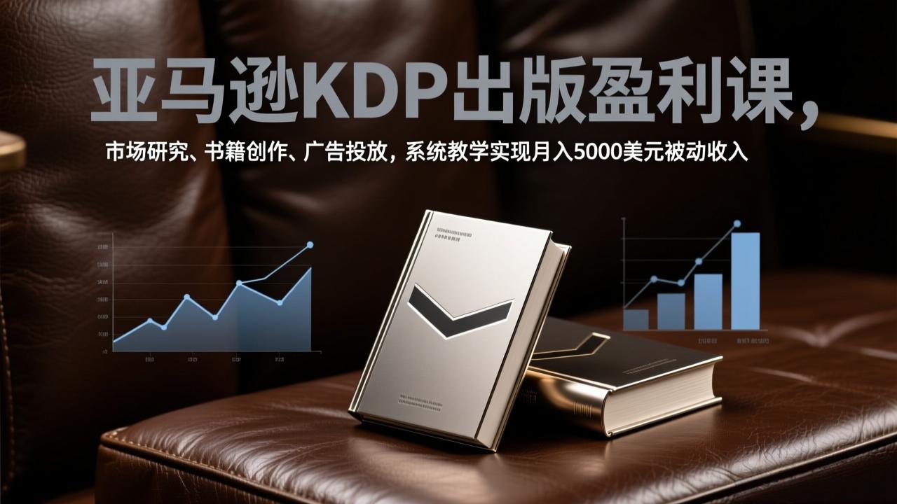 亚马逊KDP出版盈利课，市场研究、书籍创作、广告投放，系统教学实现月入5000美元被动收入-网创项目总站