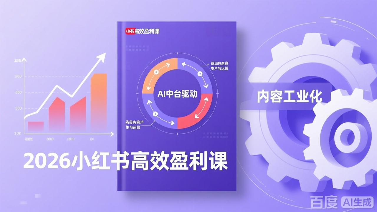 2026小红书高效盈利课，流量双引擎+内容工业化+AI中台驱动，构建可复制的千万级营收模型-网创项目总站