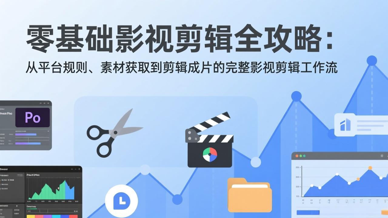 零基础影视剪辑全攻略：从平台规则、素材获取到剪辑成片的完整影视剪辑工作流-网创项目总站
