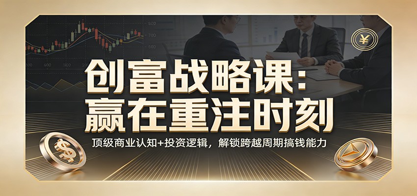 《创富战略课：赢在重注时刻》顶级商业认知+投资逻辑，解锁跨越周期搞钱能力-网创项目总站