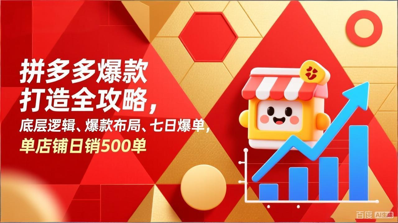 拼多多爆款打造全攻略，底层逻辑、爆款布局、七日爆单，单店铺日销500单-网创项目总站