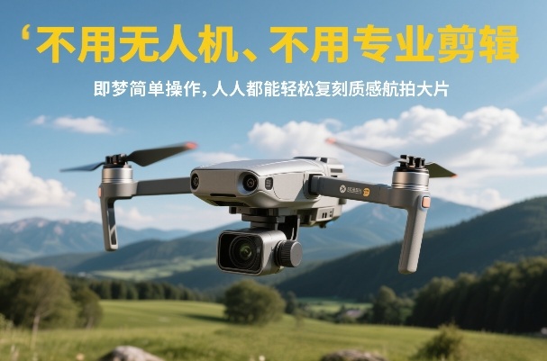 不用无人机、不用专业剪辑，即梦简单操作，人人都能轻松复刻质感航拍大片-网创项目总站
