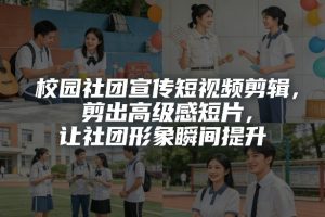 校园社团宣传短视频剪辑，剪出高级感短片，让社团形象瞬间提升-网创项目总站