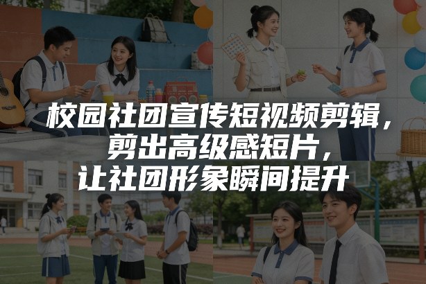 校园社团宣传短视频剪辑，剪出高级感短片，让社团形象瞬间提升-网创项目总站