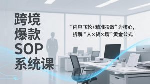 跨境爆款SOP系统课，“内容飞轮+精准投放”为核心，拆解“人×货×场”黄金公式-网创项目总站