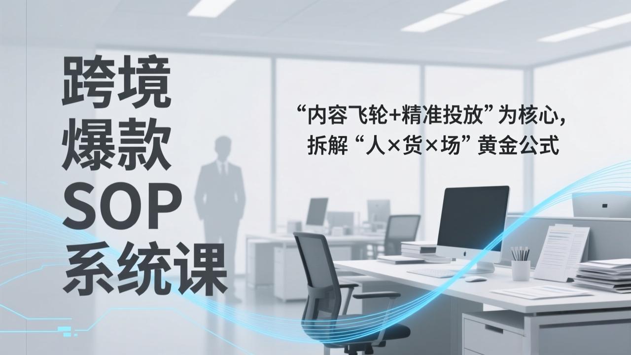 跨境爆款SOP系统课，“内容飞轮+精准投放”为核心，拆解“人×货×场”黄金公式-网创项目总站