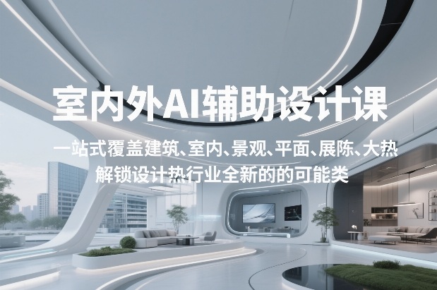 室内外AI设计课，一站式覆盖建筑、室内、景观、平面、展陈五大热门品类，解锁设计行业的全新可能-网创项目总站