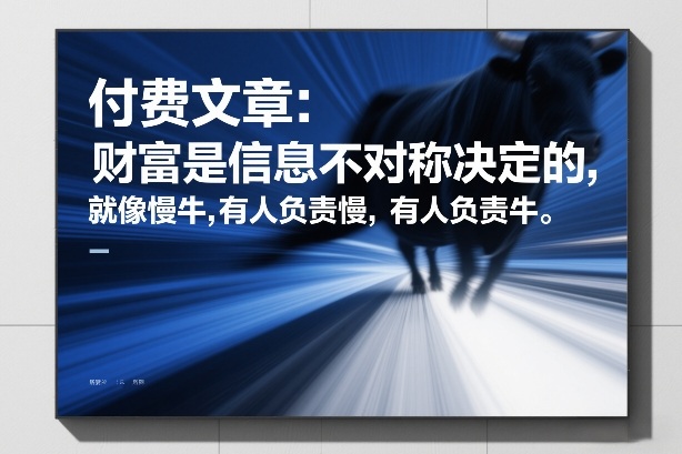 付费文章：财富是信息不对称决定的，就像慢牛，有人负责慢，有人负责牛-网创项目总站