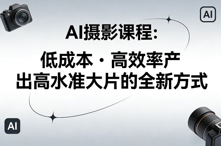 AI摄影课程，低成本高效率产出高水准大片的全新方式-网创项目总站