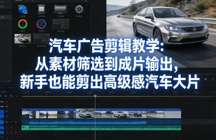 汽车广告剪辑教学：从素材筛选到成片输出，新手也能剪出高级感汽车大片-网创项目总站
