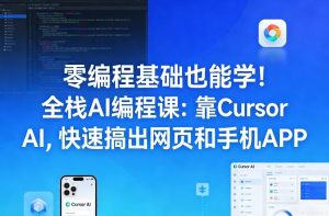 零编程基础也能学！全栈AI编程课：靠Cursor AI，快速搞出网页和手机APP-网创项目总站